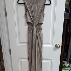 Elegant Tan Sleeveless Dress